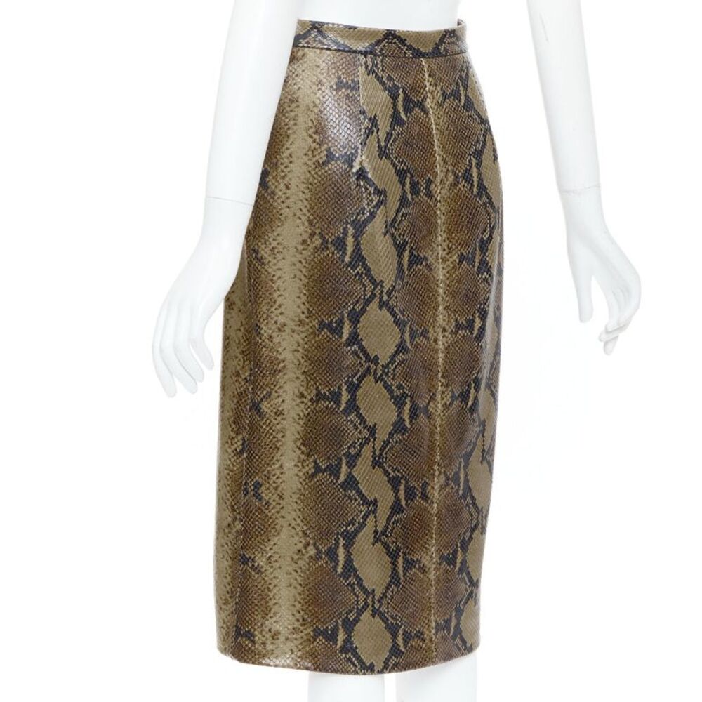 Khaite 2023 Fraser Brown Python Leather Skirt - Picture 6 of 10